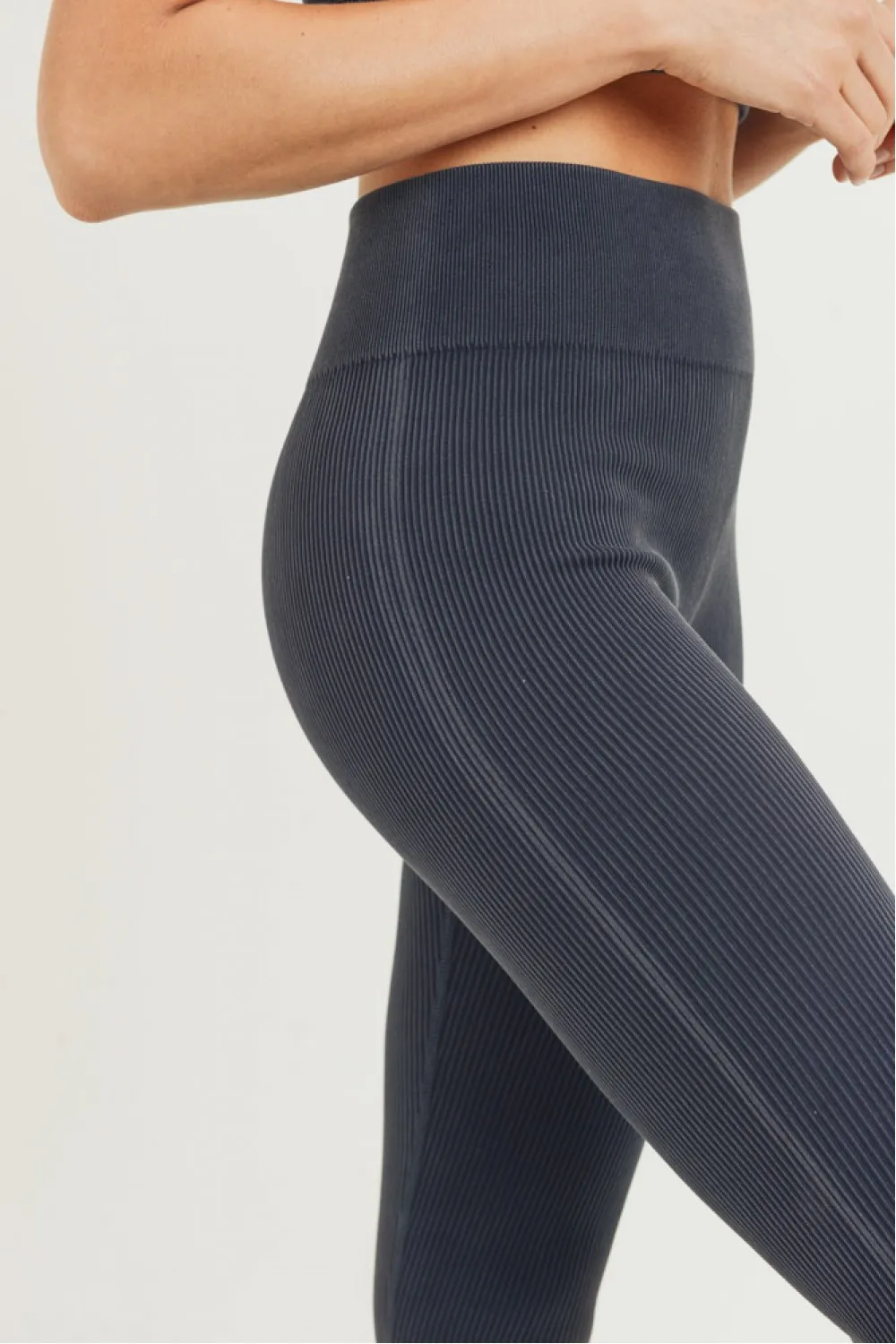 Carolyne Ribbed Mineral Wash Seamless Highwaist Leggings