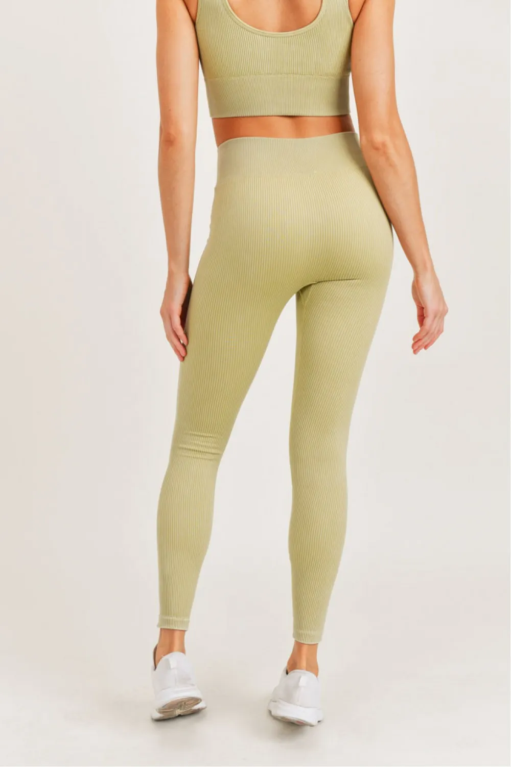 Carolyne Ribbed Mineral Wash Seamless Highwaist Leggings