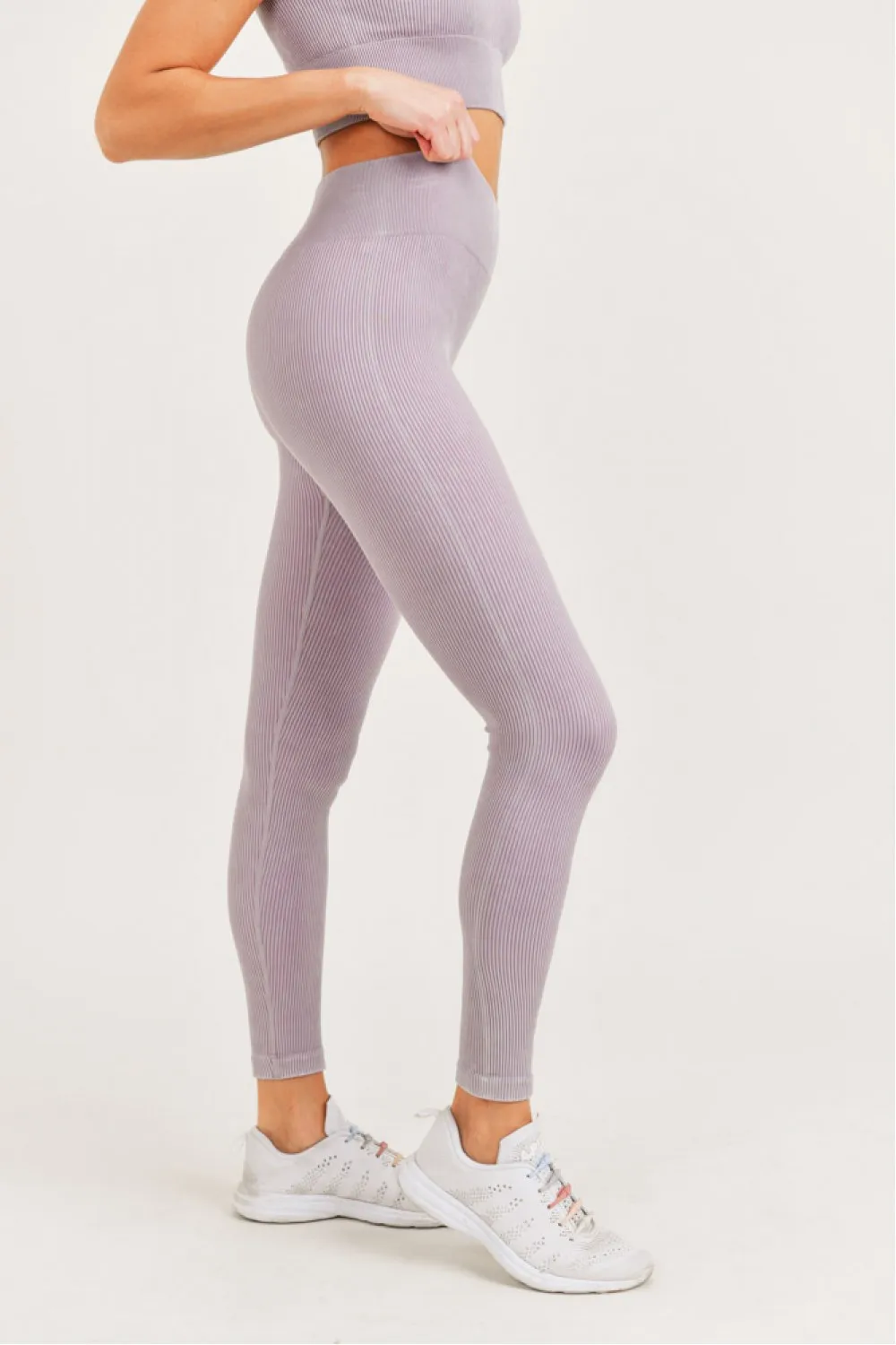 Carolyne Ribbed Mineral Wash Seamless Highwaist Leggings