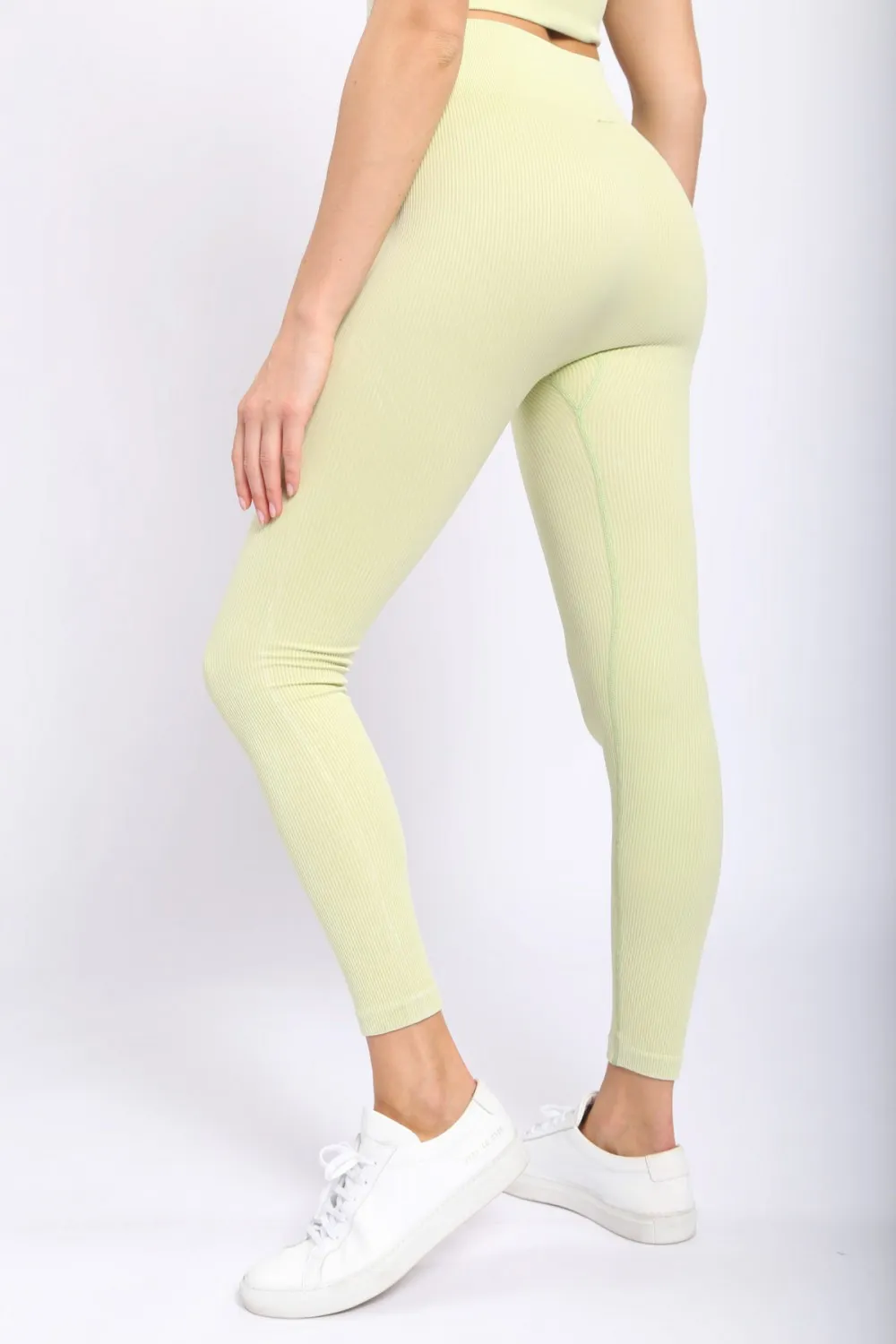 Carolyne Ribbed Mineral Wash Seamless Highwaist Leggings
