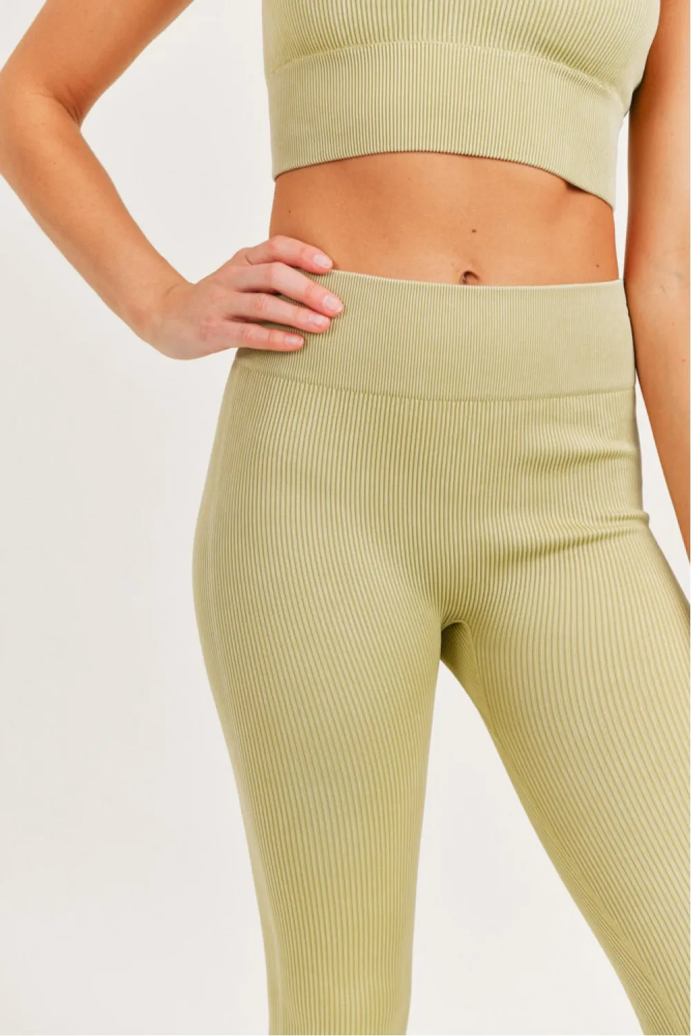 Carolyne Ribbed Mineral Wash Seamless Highwaist Leggings