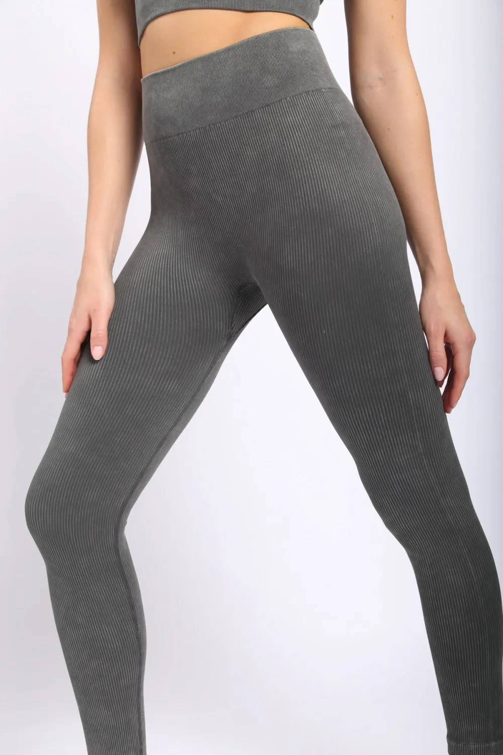 Carolyne Ribbed Mineral Wash Seamless Highwaist Leggings