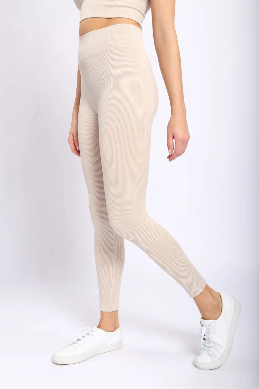 Carolyne Ribbed Mineral Wash Seamless Highwaist Leggings