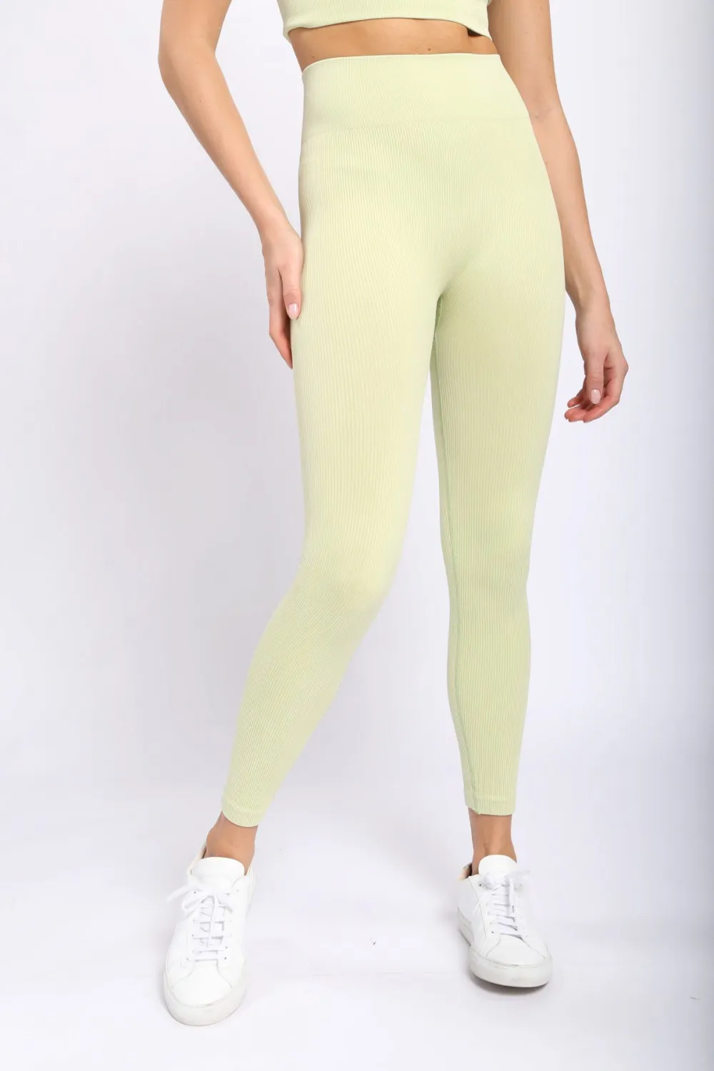 Carolyne Ribbed Mineral Wash Seamless Highwaist Leggings