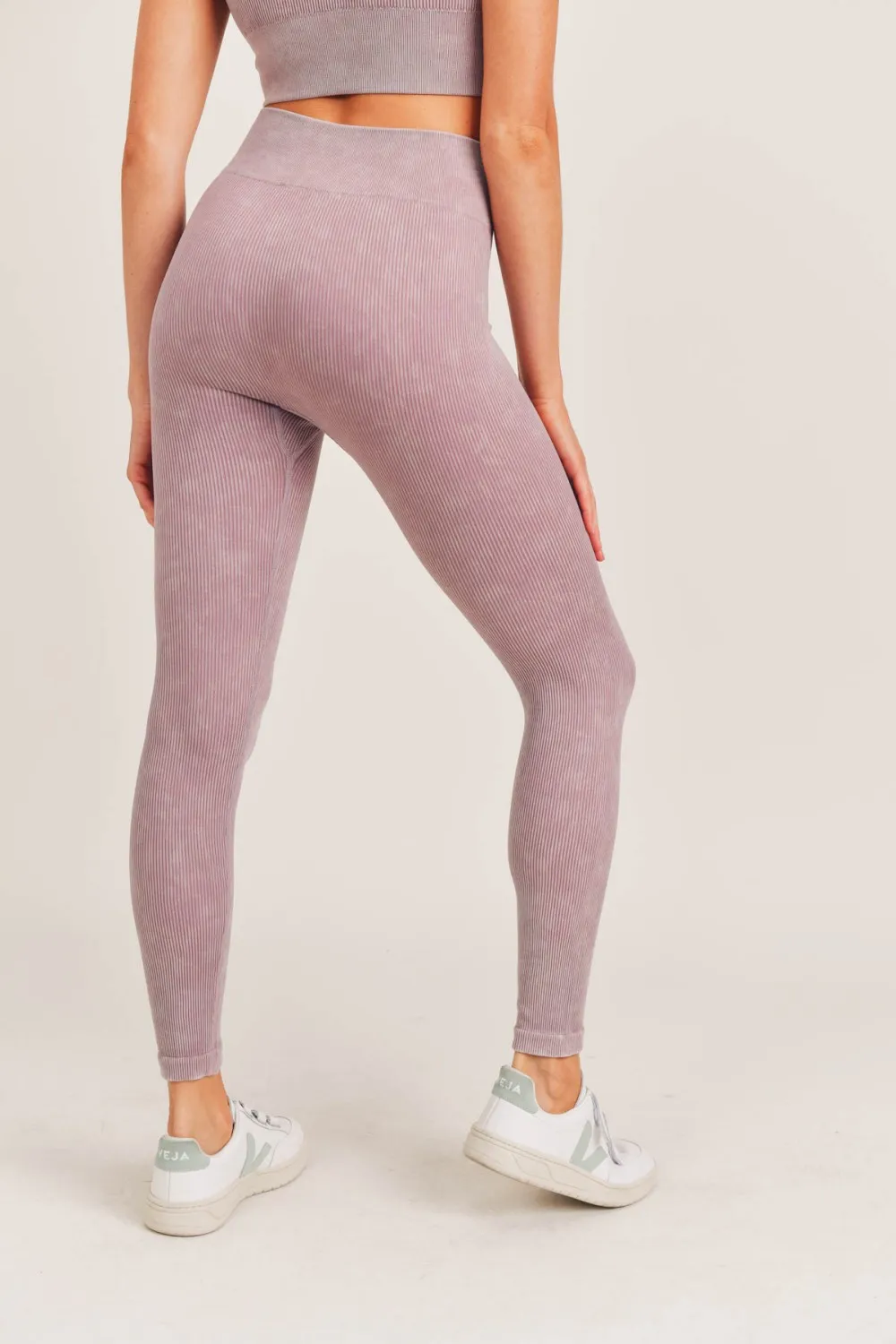 Carolyne Ribbed Mineral Wash Seamless Highwaist Leggings