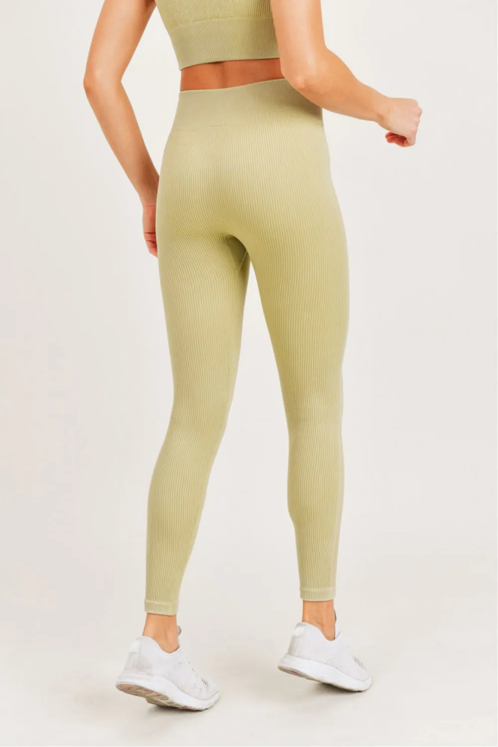 Carolyne Ribbed Mineral Wash Seamless Highwaist Leggings