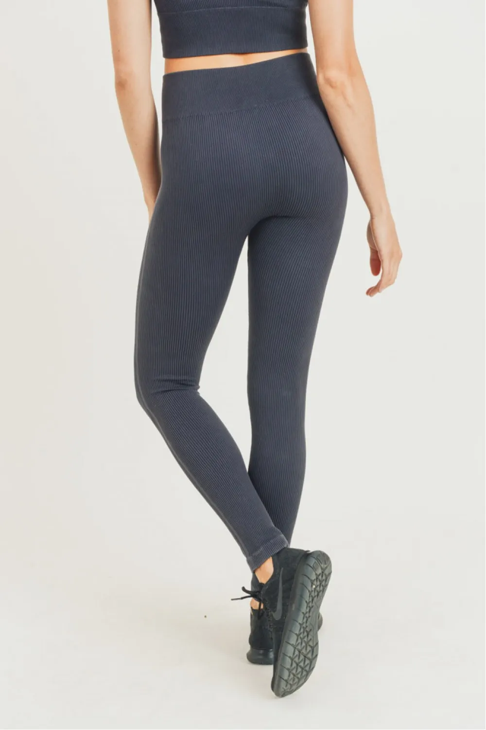 Carolyne Ribbed Mineral Wash Seamless Highwaist Leggings