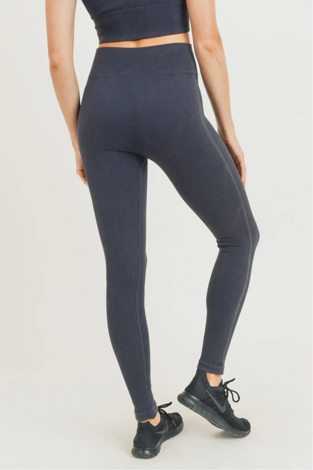 Carolyne Ribbed Mineral Wash Seamless Highwaist Leggings