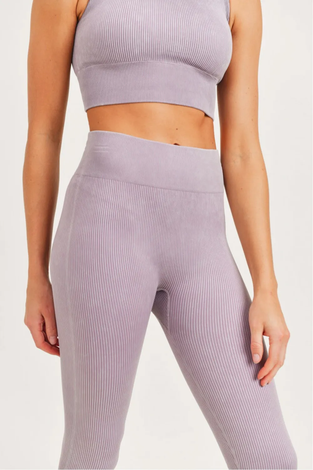 Carolyne Ribbed Mineral Wash Seamless Highwaist Leggings