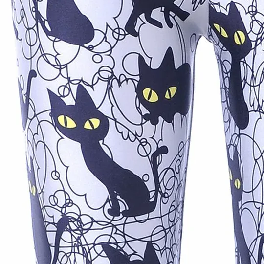 Cat Pattern Print Fitness Leggings