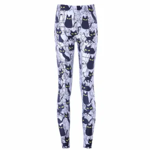 Cat Pattern Print Fitness Leggings