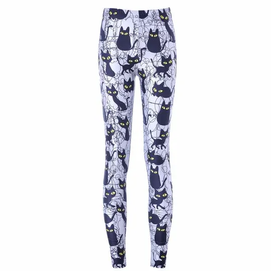 Cat Pattern Print Fitness Leggings