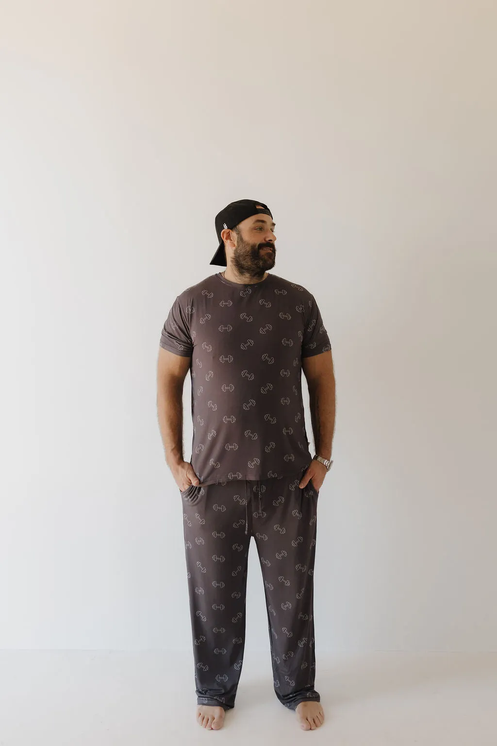 Charcoal Arm Day | Bamboo Men's Short Sleeve Pajama