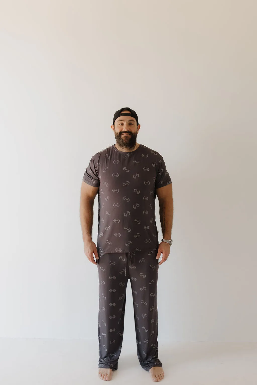 Charcoal Arm Day | Bamboo Men's Short Sleeve Pajama