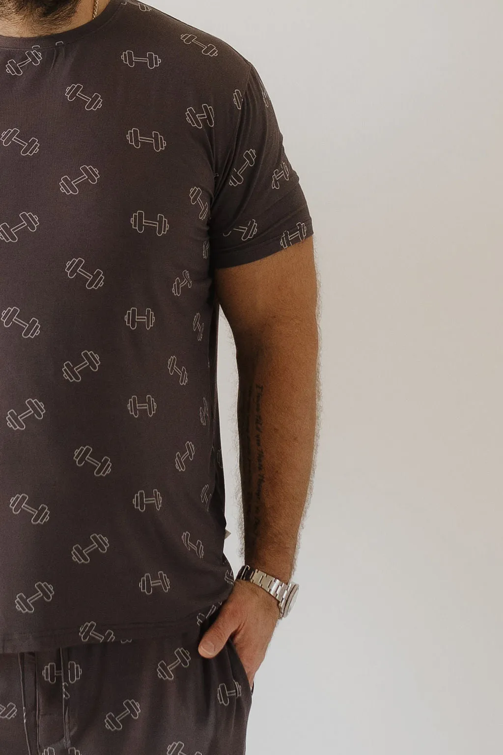 Charcoal Arm Day | Bamboo Men's Short Sleeve Pajama