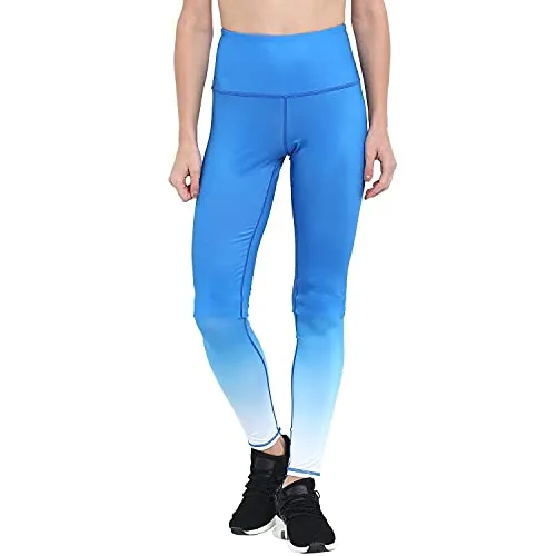 CHKOKKO Women Yoga Track Pants Stretchable Gym Sports Tights Sky Blue Small