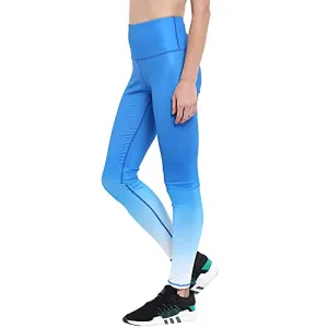 CHKOKKO Women Yoga Track Pants Stretchable Gym Sports Tights Sky Blue Small
