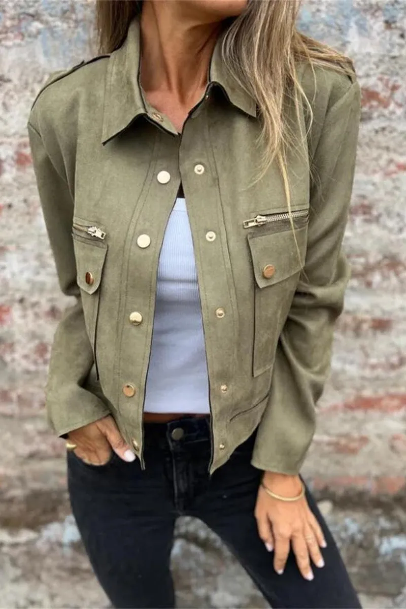Chouyatou Womens Cropped Suede Leather Jacket Fashion Motorcycle Bomber Jackets Fall Winter Coats for Women 2025