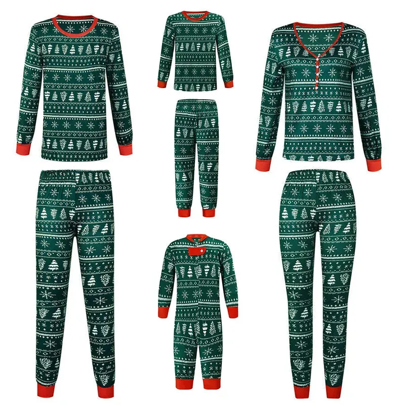 Christmas Family Matching Green Pajamas Set