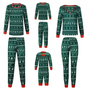 Christmas Family Matching Green Pajamas Set
