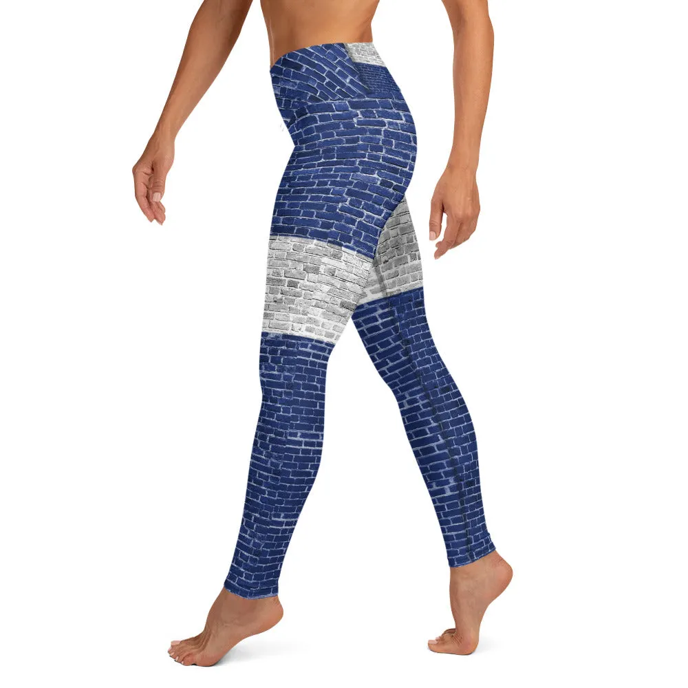 Colorado Flag on Blue Brick - Yoga Leggings