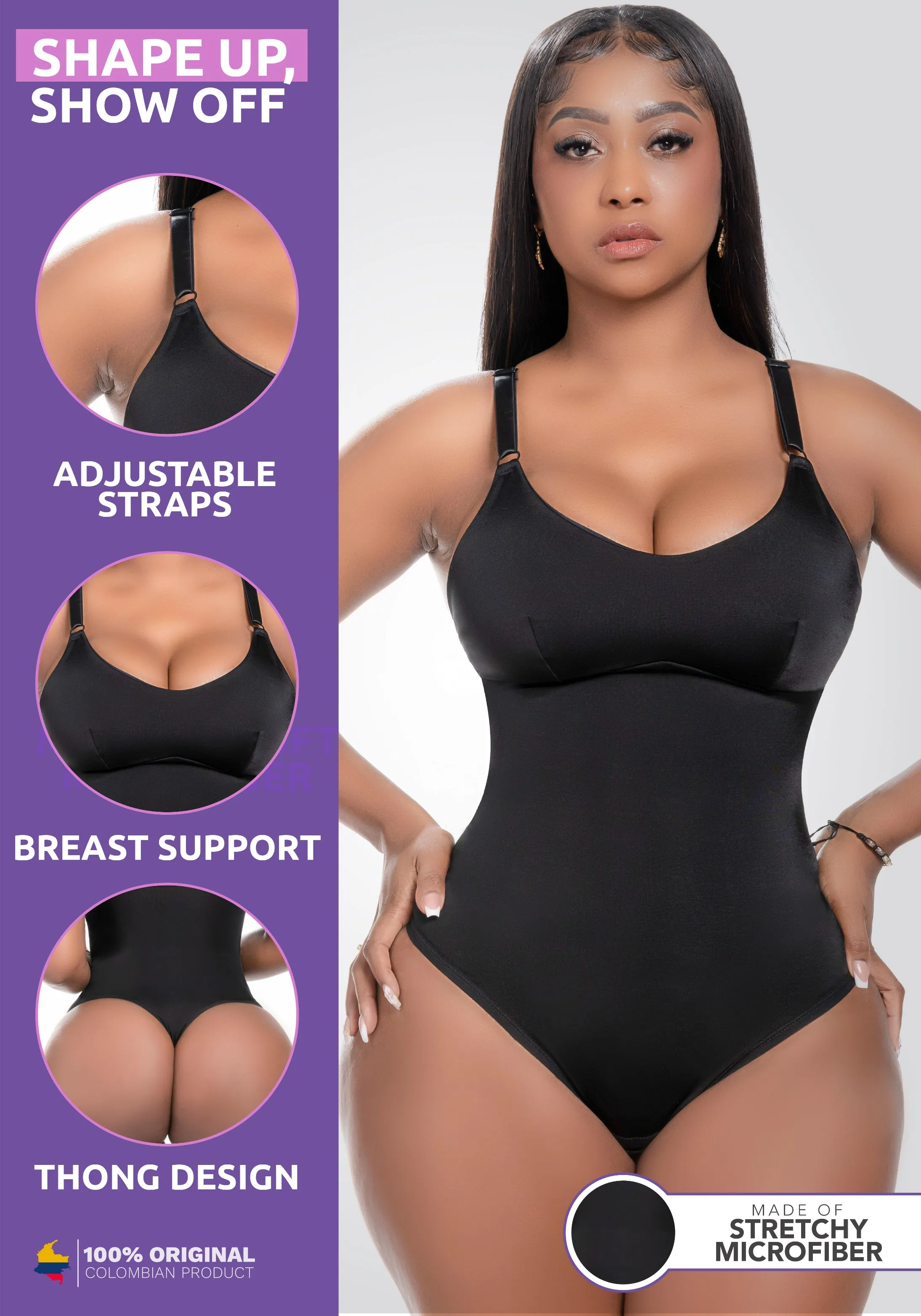 Comfy Tummy Control Shapewear Thong Bodysuit With Built-In Bra | Daily Use