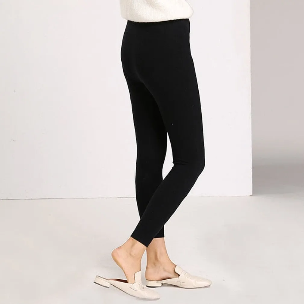 ContiNent 33 Autumn Winter Women Leggings Solid Casual Slim Pants Trousers High Waist Sportwear Ladies Ankle Length Leggings