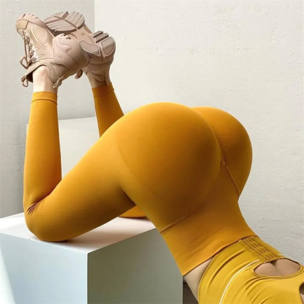 ContiNent 33 Women Seamless Leggings High Waist Elastic Push Up Leggins Fitness Solid Slim Workout Legging Pants Female Sexy Legings