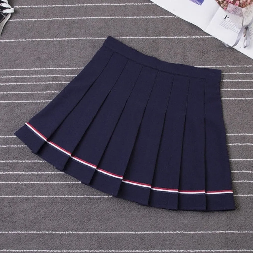 ContiNent 33 Y2k Summer Korean Fashion Short Women Skirt Casual Slim Elastic High-Waisted Striped Harajuku Pleated Plaid A-Line Mini Skirts