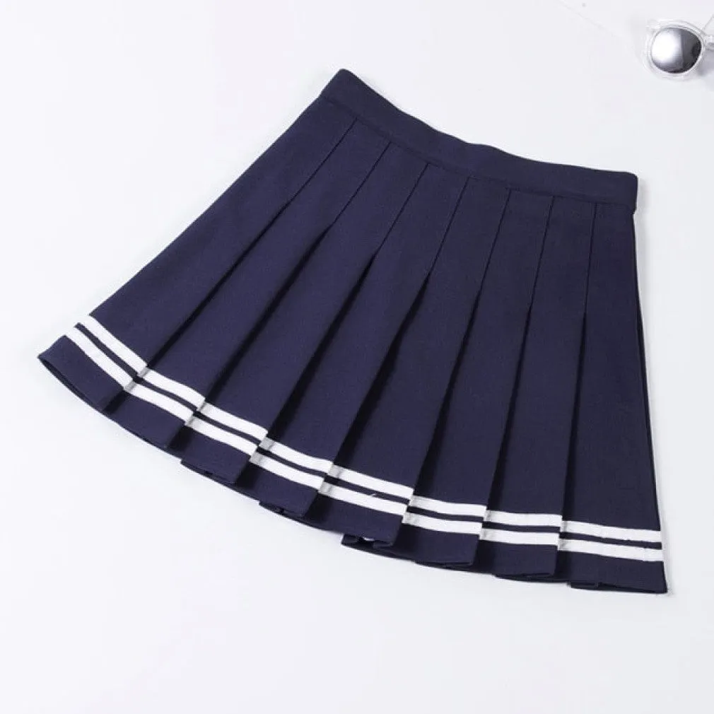 ContiNent 33 Y2k Summer Korean Fashion Short Women Skirt Casual Slim Elastic High-Waisted Striped Harajuku Pleated Plaid A-Line Mini Skirts