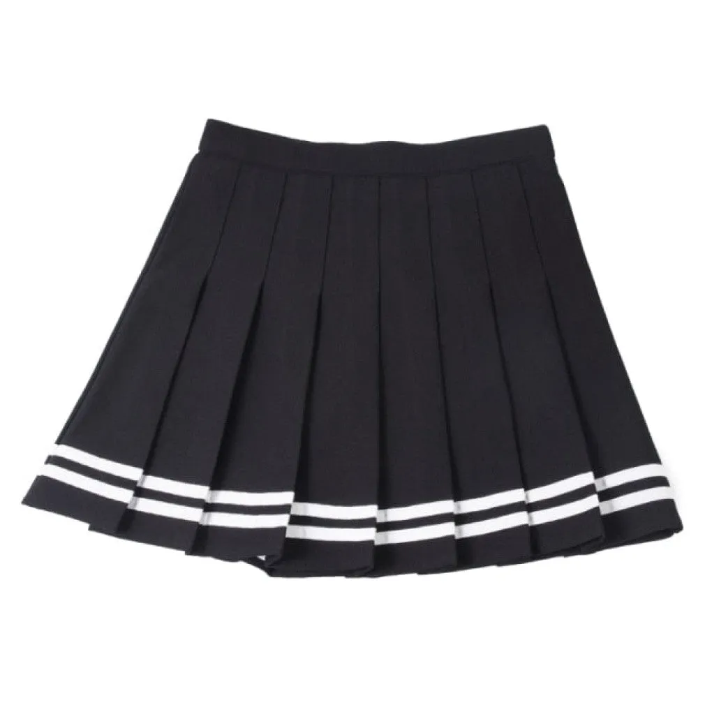 ContiNent 33 Y2k Summer Korean Fashion Short Women Skirt Casual Slim Elastic High-Waisted Striped Harajuku Pleated Plaid A-Line Mini Skirts