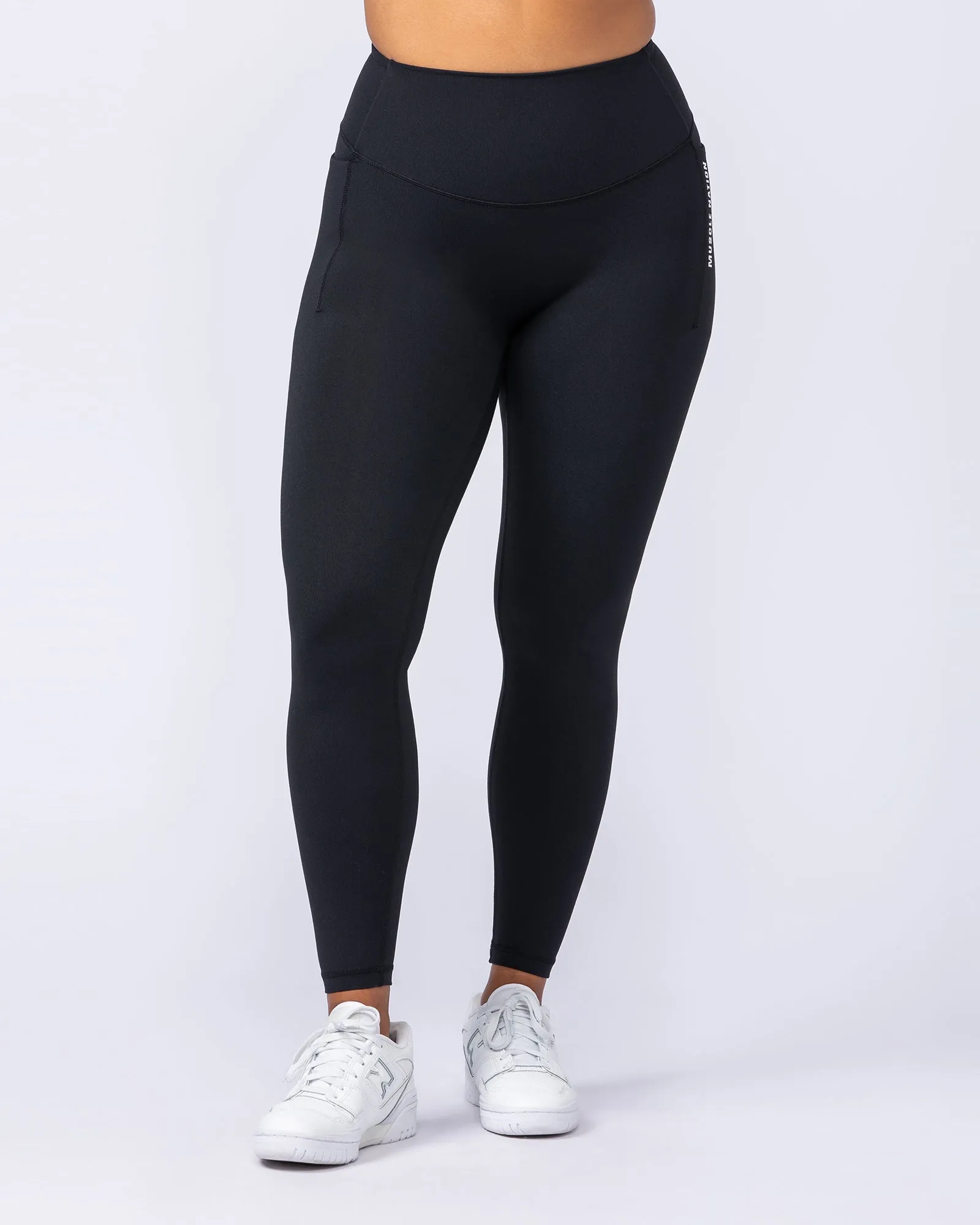 Core Pocket Ankle Length Leggings - Black