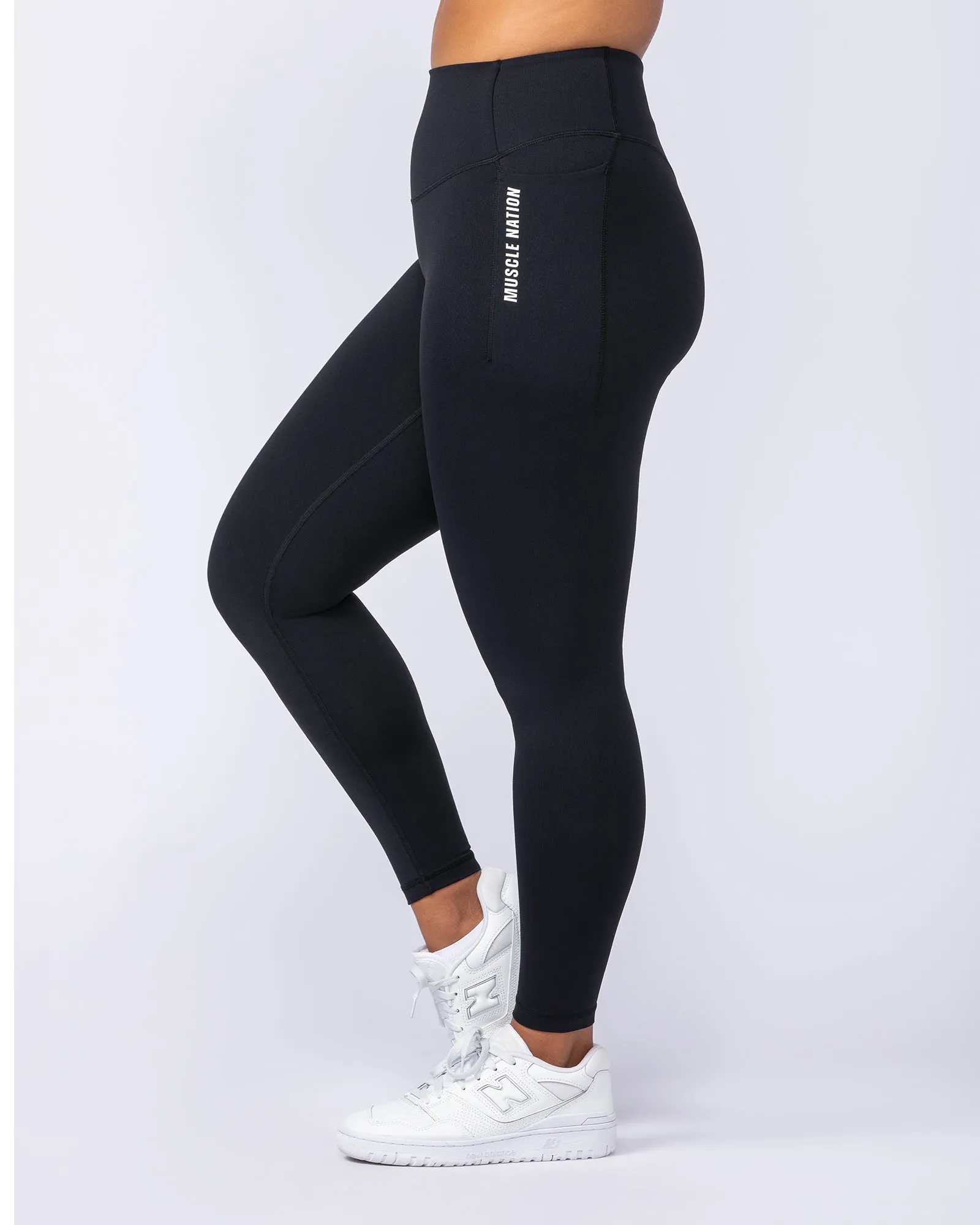 Core Pocket Ankle Length Leggings - Black