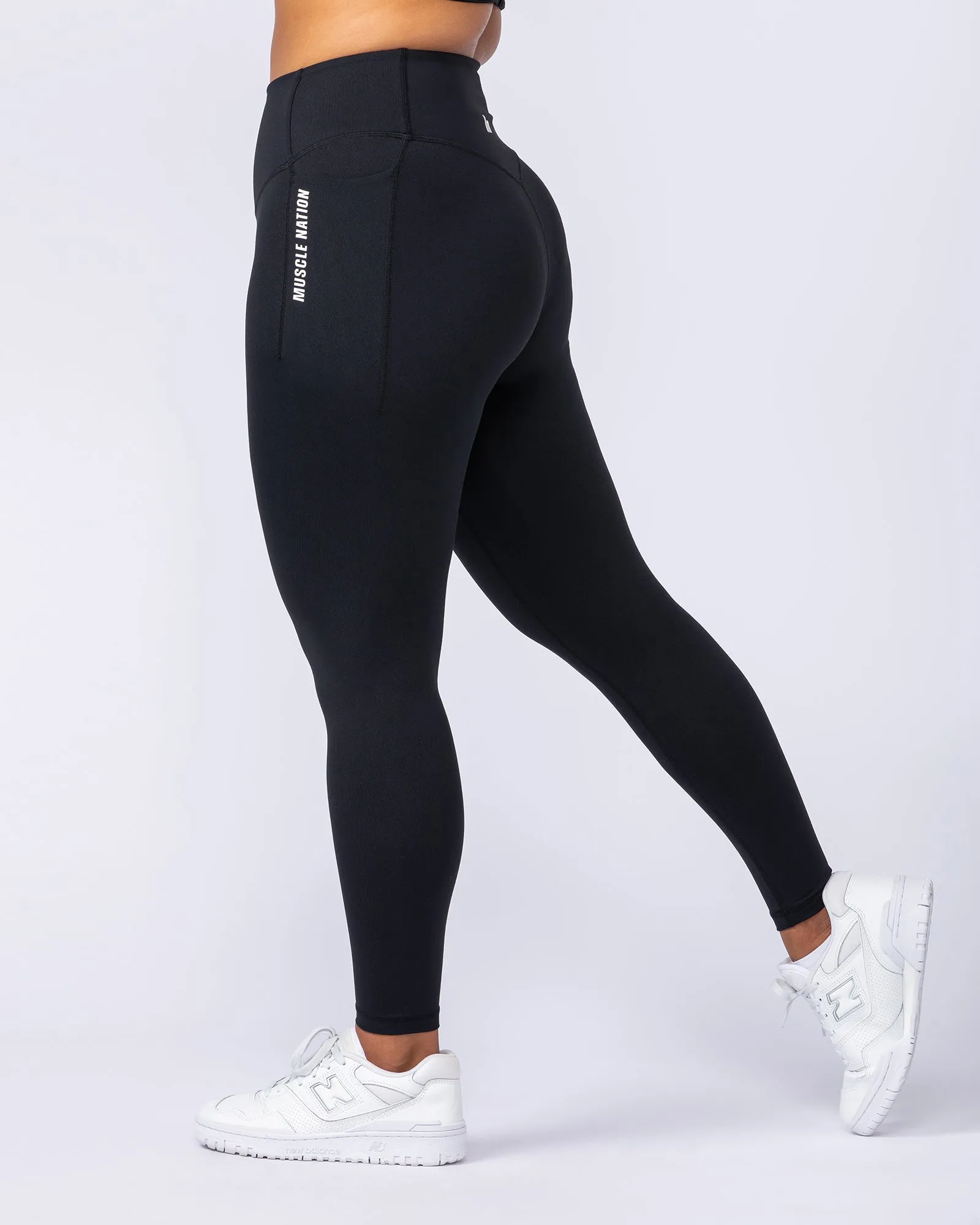 Core Pocket Ankle Length Leggings - Black
