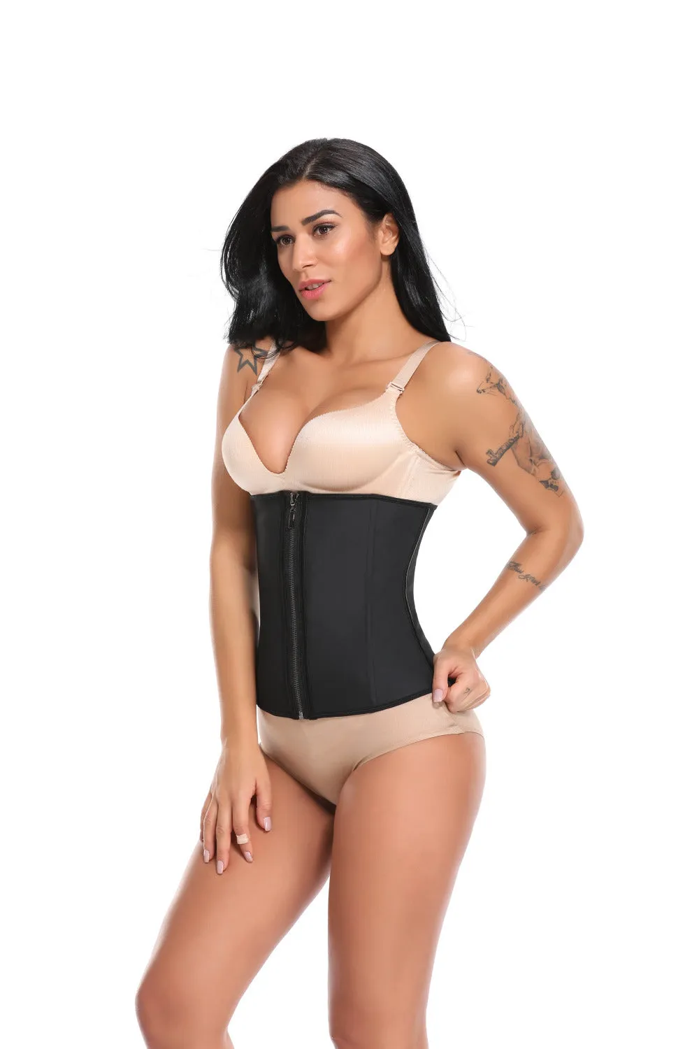 Corset Body Shaper Latex Waist Trainer Zipper
