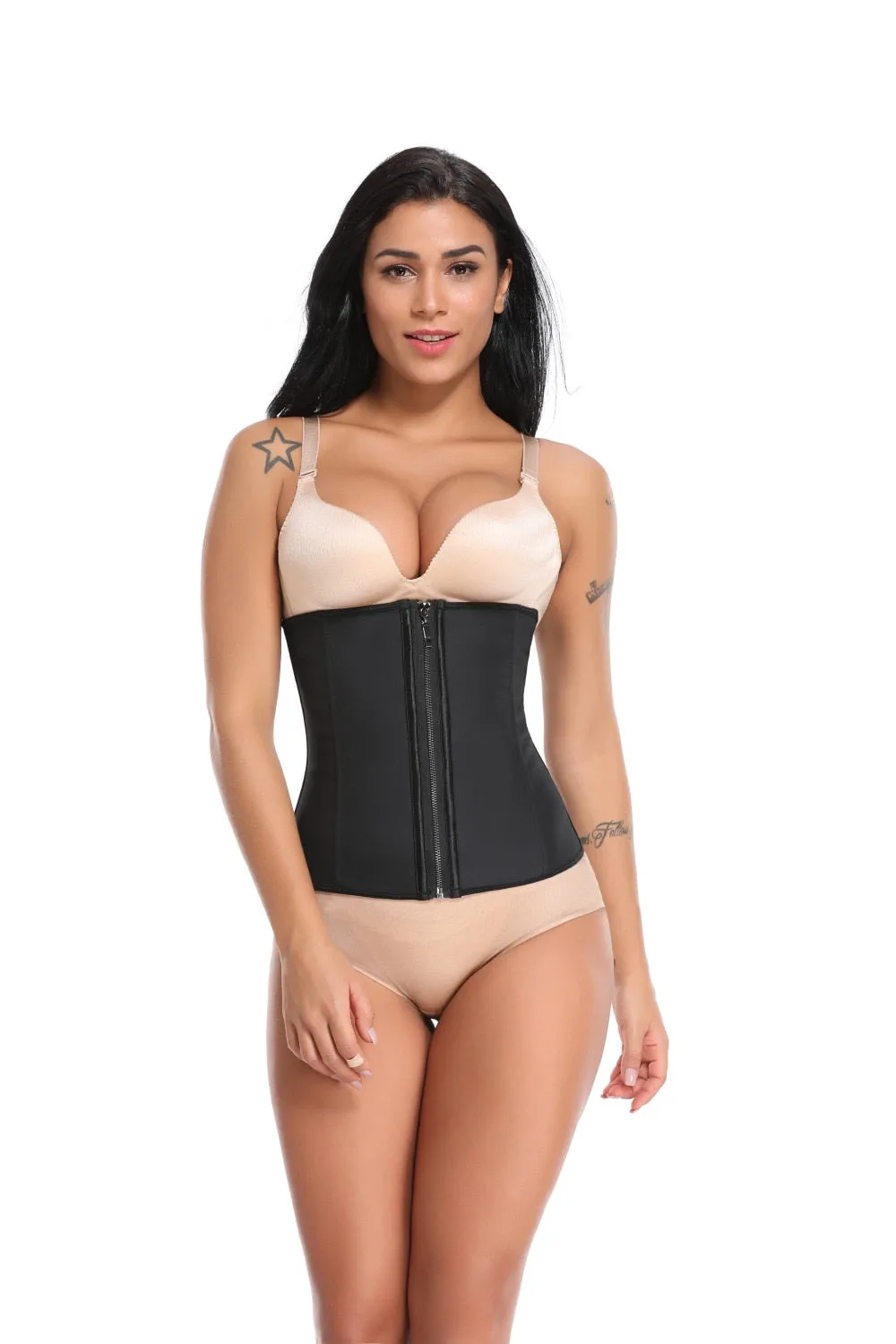 Corset Body Shaper Latex Waist Trainer Zipper