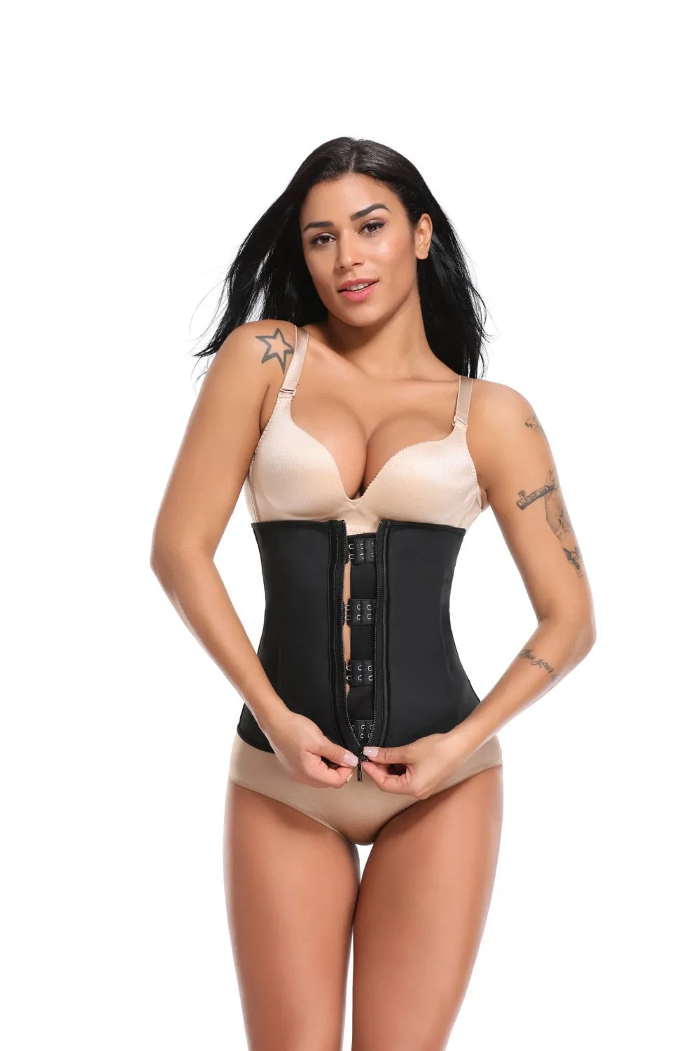 Corset Body Shaper Latex Waist Trainer Zipper