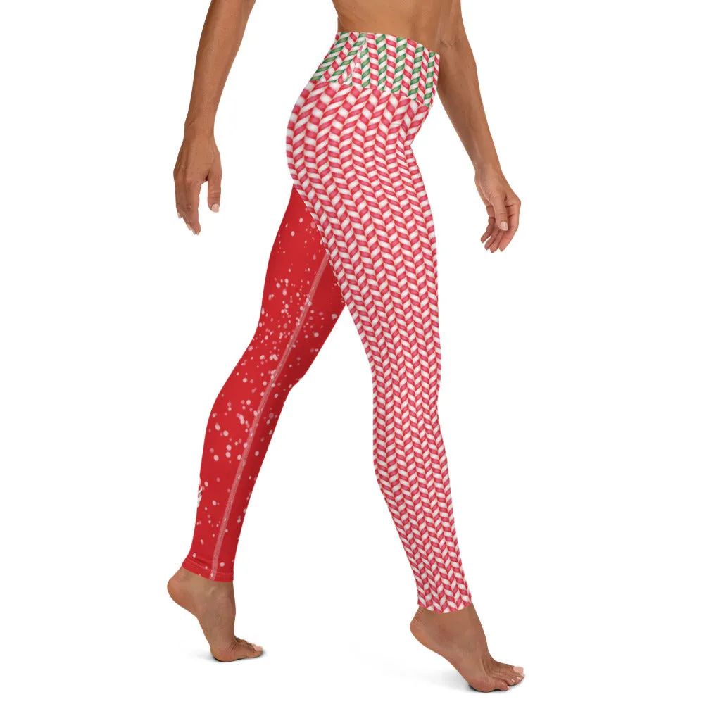 Crazy-Ass Leggings - Christmas Candy Canes - Yoga Leggings