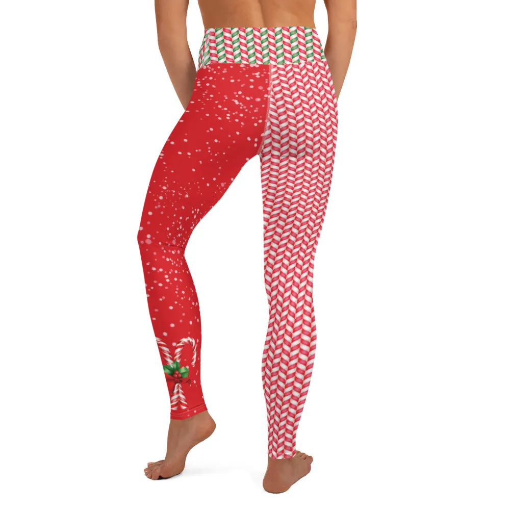 Crazy-Ass Leggings - Christmas Candy Canes - Yoga Leggings