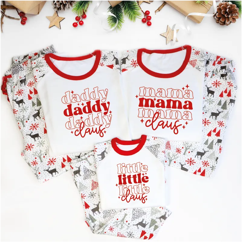 Daddy Claus Mama Claus Little Claus Baby Claus Christmas Pyjamas