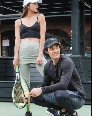 Dark Gray Men's Hybrid Shorts with Black Leggings