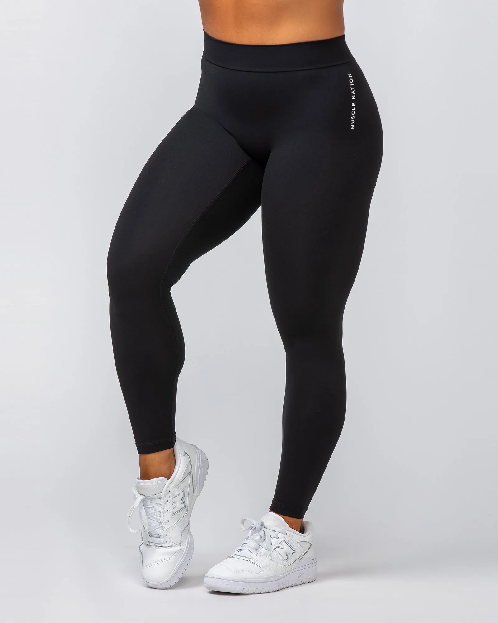 Deep Scrunch Ankle Length Leggings - Black
