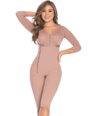 Delie Fajas Knee-Legth Shapewear With Built-In Bra And Arm Sleeves