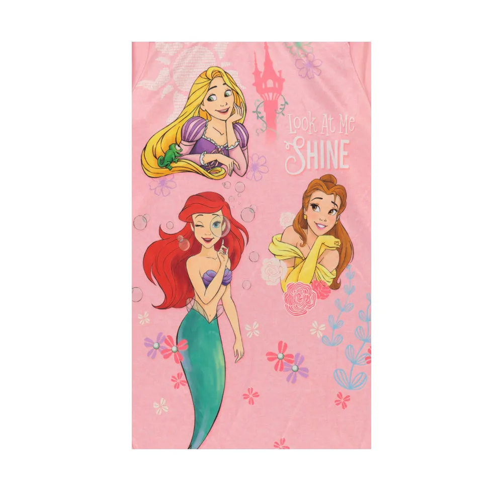 Disney Princess Girls Nightgown with Matching Doll Gown 2pc Pajama Set, Pink