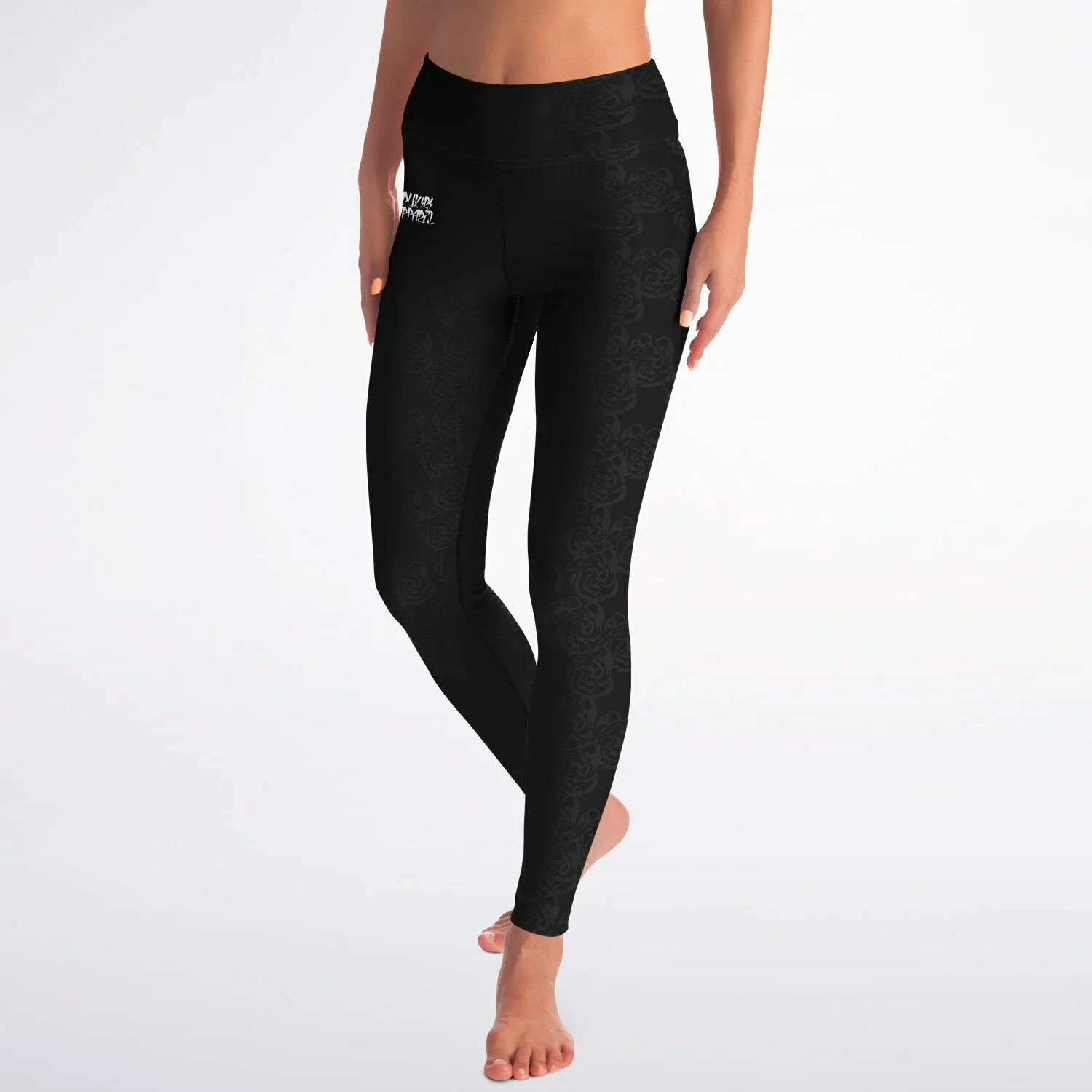 Dukiri Rose Petals Black Yoga Leggings