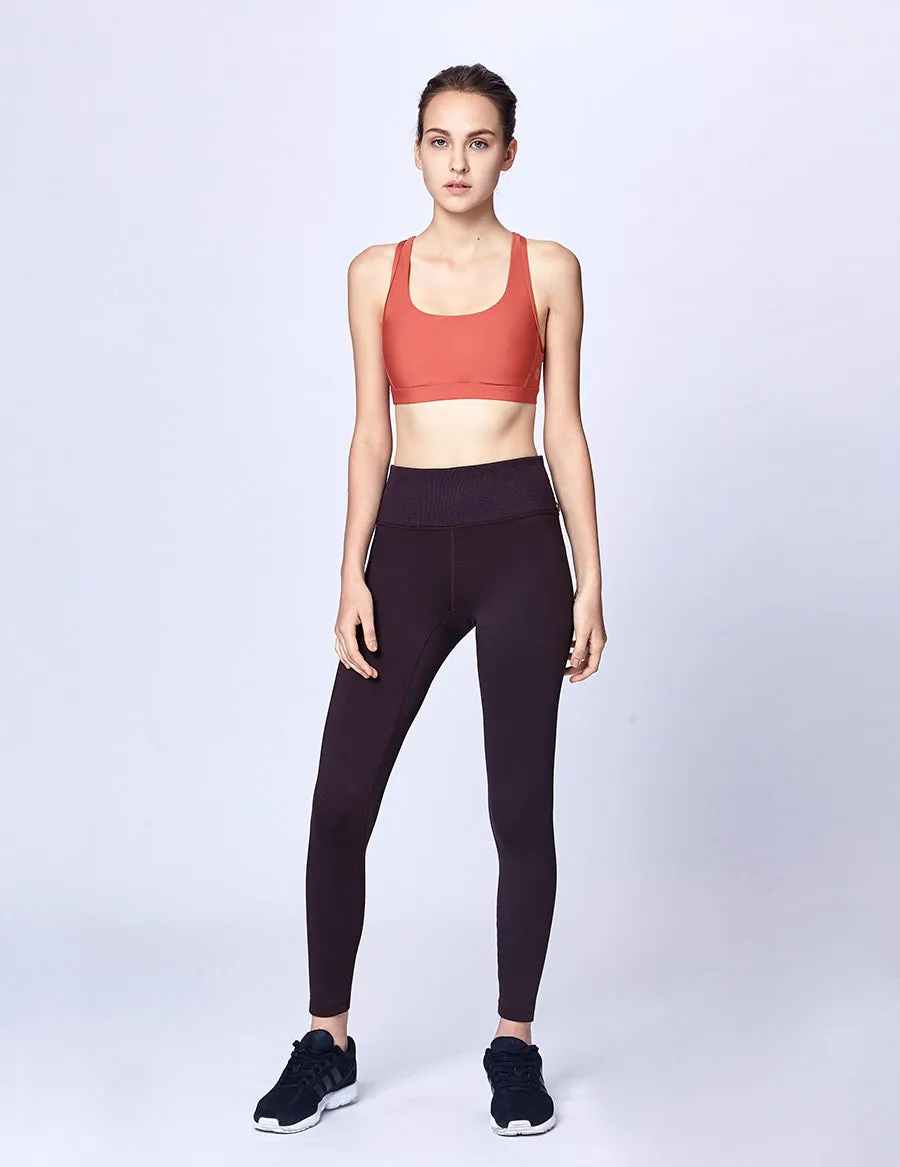 easyoga LESPIRO Slim-Fit Sheen Leggings - M32 M-Mature Grape