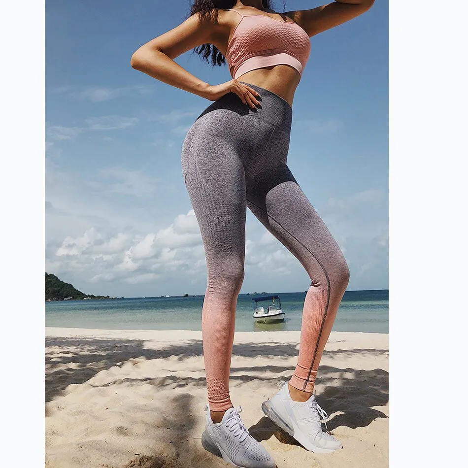 Energy Seamless Leggings High Waist Yoga Pants Workout Gym Leggings Scrunch Butt leggings Gradient Sport Yoga Leggings