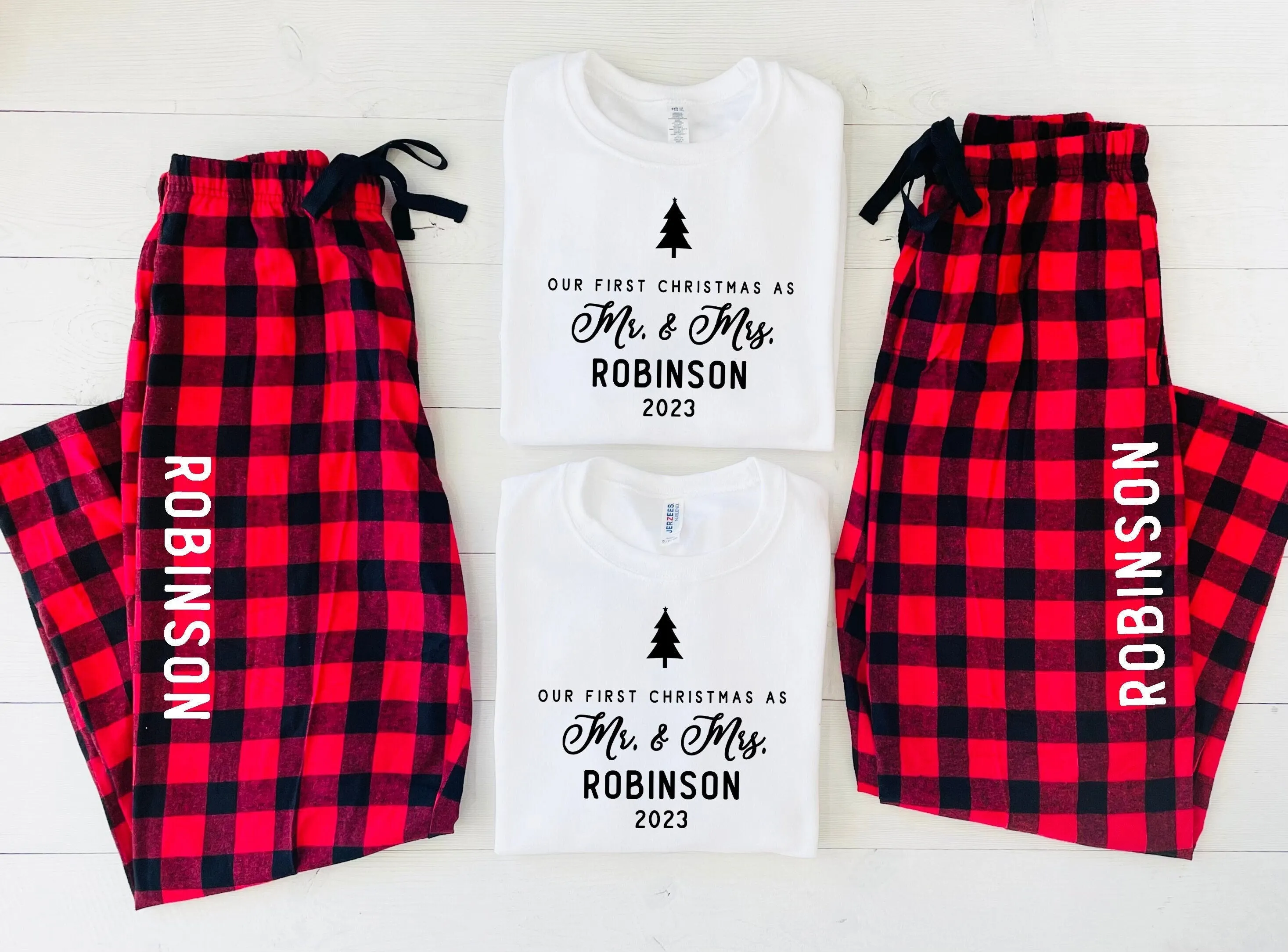 Engagement Christmas Custom Photoshoot Pajamas