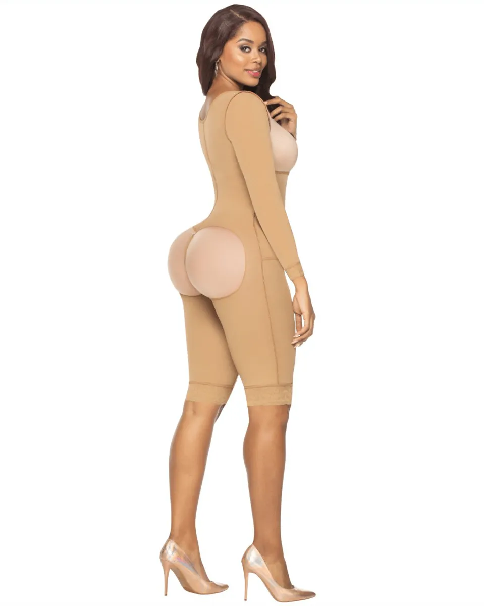 Equilibrium Post Op Shapewear With Sleeves And Bra Bodysuit