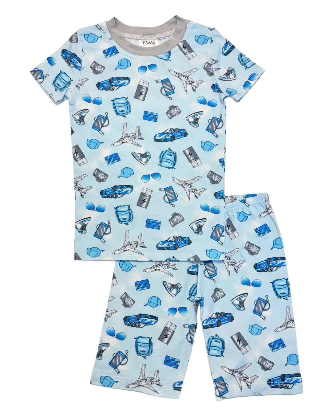 esme- Blue Jetset Short Sleeve Set